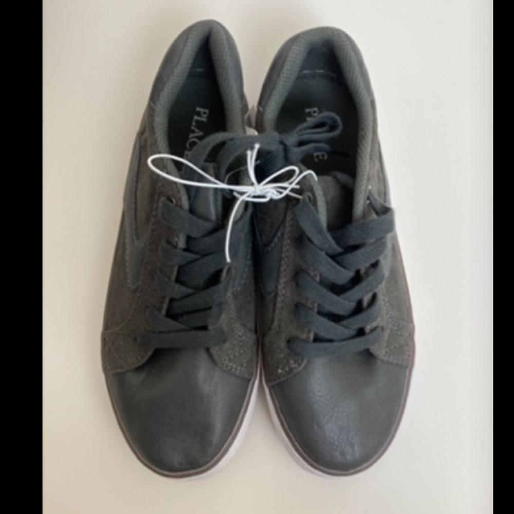*Children’s Place New Dark Gray Faux Suede/Leather Lace Up Casual Sneakers #H